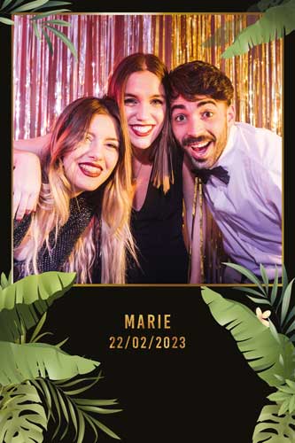 photobooth selfie borne événement mariage anniversaire soirée tropical