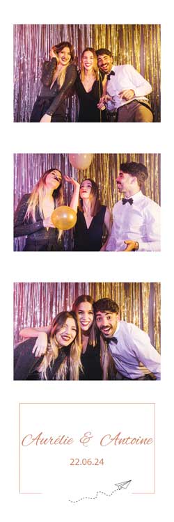 photobooth selfie borne événement cadre or
