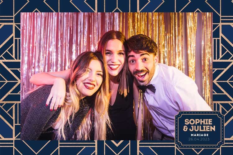 photobooth selfie borne événement fête bleu doré