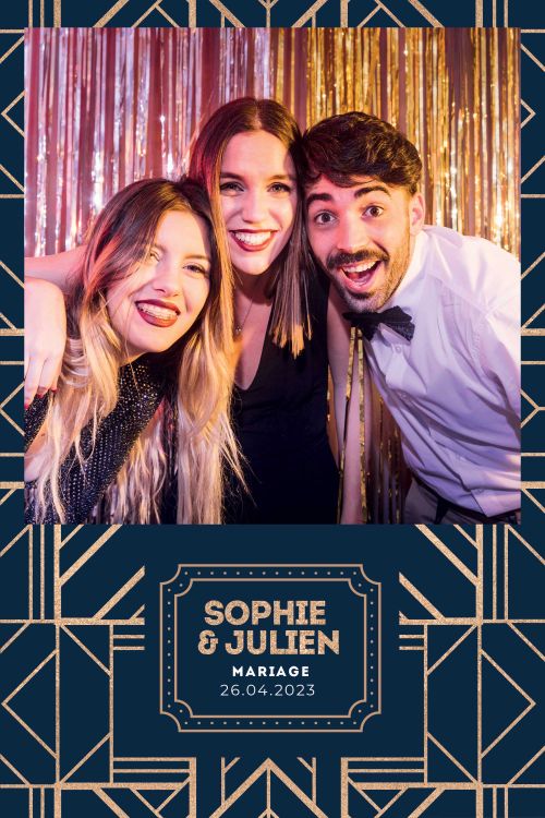 photobooth selfie borne événement fête bleu doré