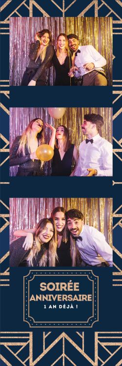photobooth selfie borne événement fête bleu doré