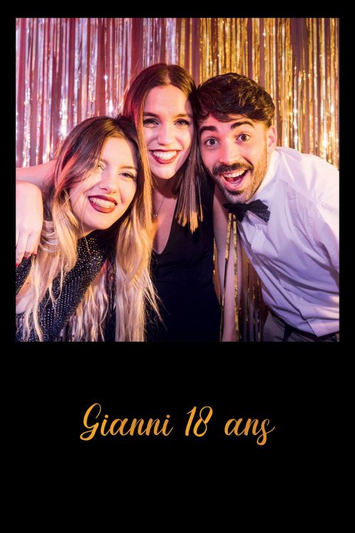 photobooth selfie borne événement fête mariage noir or