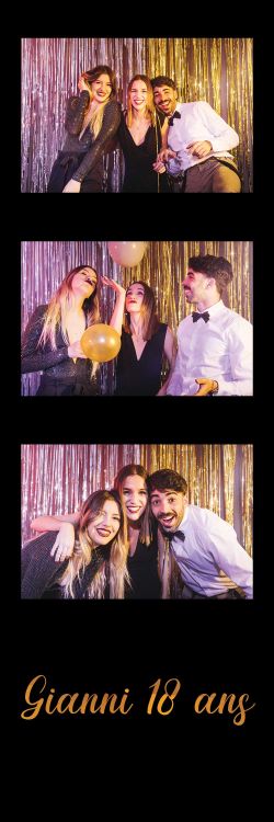 photobooth selfie borne événement fête mariage noir or