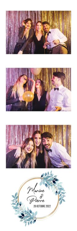 photobooth selfie borne événement fête mariage fleurs eucalyptus