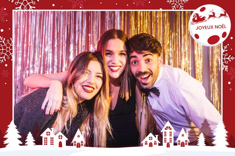 photobooth selfie borne événement noël sapin bonhomme neige