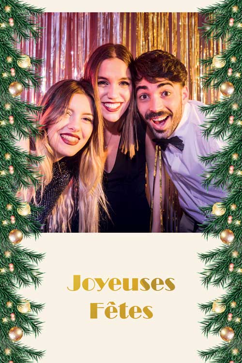 photobooth selfie borne événement noël sapin bonhomme neige